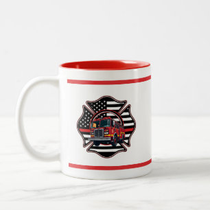 Feuerwehrmann-Maltese-Kreuz, Dünne Rote Linie, Feu Zweifarbige Tasse