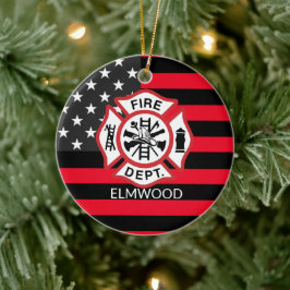 Feuerwehrmann, Malteser Kreuz, Feuerwehrmann Keramik Ornament
