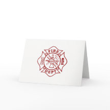 Feuerwehrmann-Malteserkreuz-Gruß-Karte