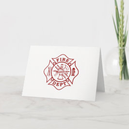 Feuerwehrmann-Malteserkreuz-Gruß-Karte Karte