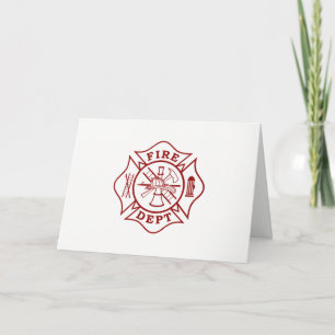 Feuerwehrmann-Malteserkreuz-Gruß-Karte Karte