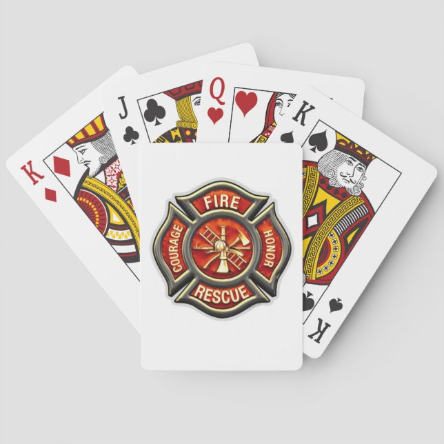 Feuerwehrmann-Malteserkreuz-Spielkarten Spielkarten (Rückseite)