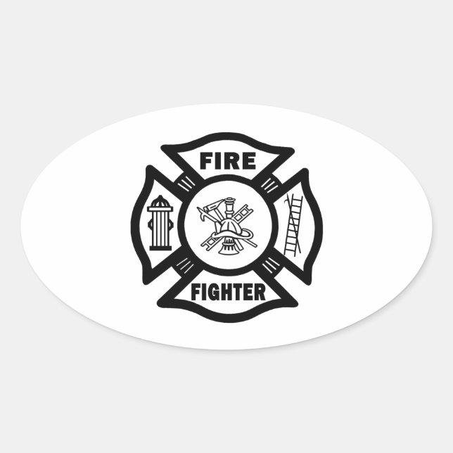 Feuerwehrmann maltesisch ovaler aufkleber (Vorderseite)