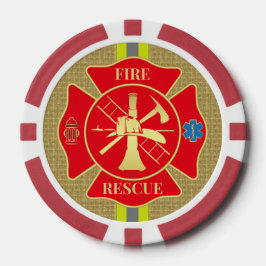 Feuerwehrmann Maltesische Cross Bunker Gear Art Pokerchips