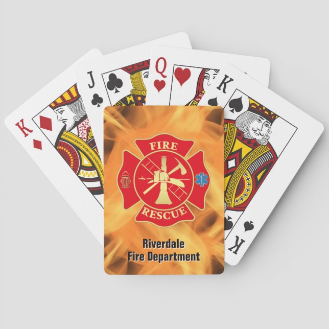 Feuerwehrmann Maltesischer Feuerwehrrutsche Spielkarten (Rückseite)