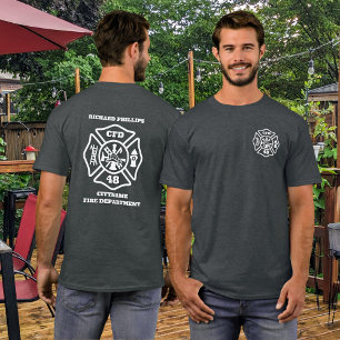 Feuerwehrmann Maltesisches Kreuz Personalisiert T-Shirt