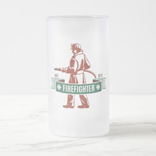 Feuerwehrmann Mattglas Bierglas