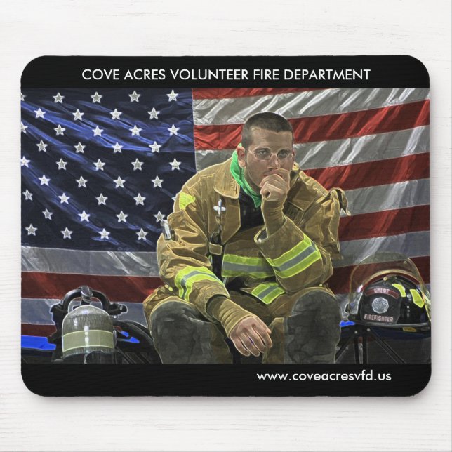 Feuerwehrmann-Mausunterlage Mousepad (Vorne)