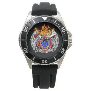 Feuerwehrmann-/Mediziner-Kombinations-Emblem-Uhr Armbanduhr