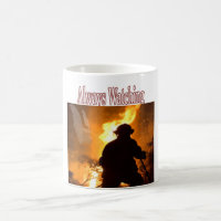 Feuerwehrmann mit der Engels-Kaffee-Tasse