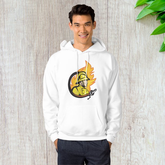 Feuerwehrmann mit einem Schlauch Mens Hoodie (Von Creator hochgeladen)