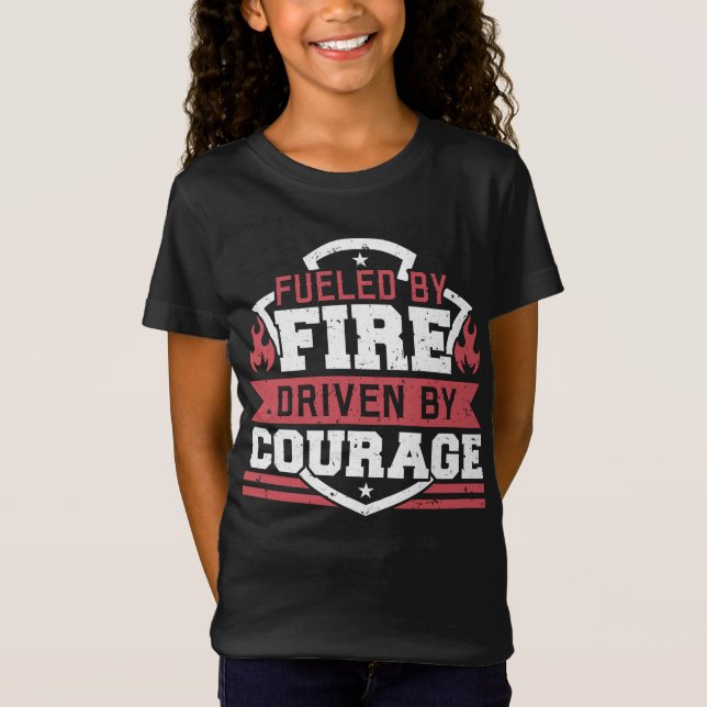 Feuerwehrmann mit Feuer und Mut T-Shirt (Vorderseite)