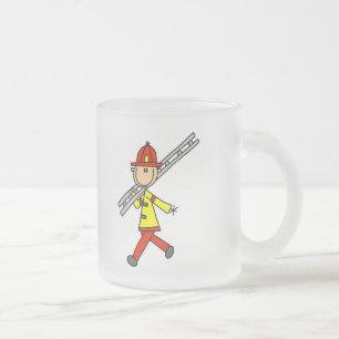 Feuerwehrmann mit Leiter T-Shirts und Geschenke Mattglastasse