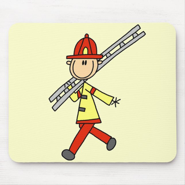 Feuerwehrmann mit Leiter-T-Shirts und Geschenken Mousepad (Vorne)