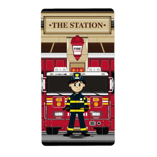 Feuerwehrmann mit Motor-Sticker (Vorne)