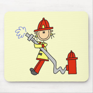 Feuerwehrmann mit Schlauch T-Shirts und Geschenke Mousepad