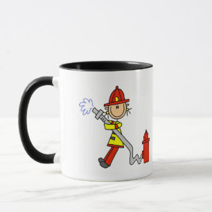 Feuerwehrmann mit Schlauch T-Shirts und Geschenke Tasse