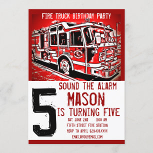 Feuerwehrmann Motor Feuerwehrmann Einladung zum Ge