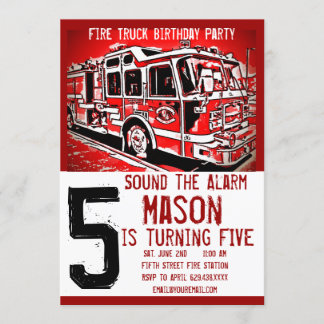 Feuerwehrmann Motor Feuerwehrmann Einladung zum Ge