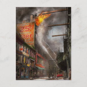 Feuerwehrmann - New York NY - Zeige mir ein Zeiche Postkarte