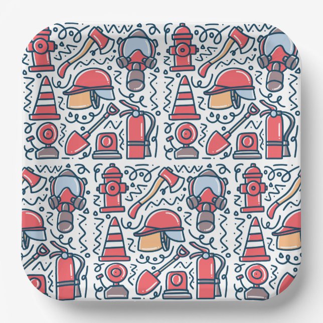 Feuerwehrmann Pappteller (Vorderseite)