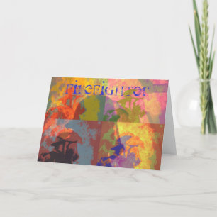 Feuerwehrmann-Pop-Kunst-Karte Karte