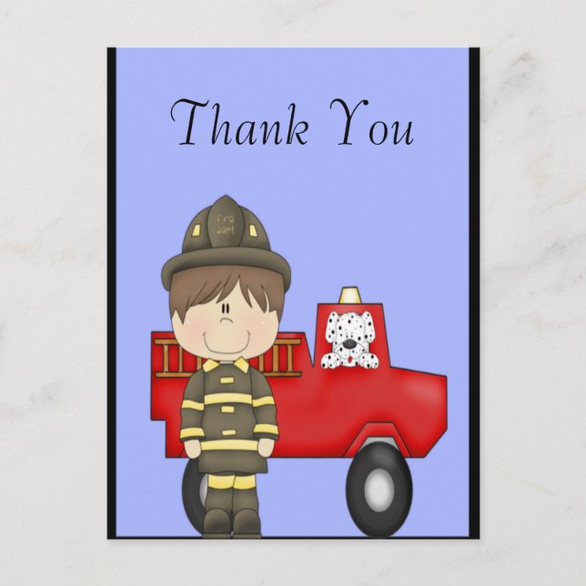Feuerwehrmann Postkarte (Vorderseite)