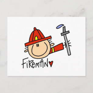 Feuerwehrmann Postkarte