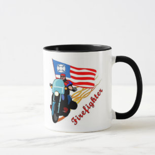 Feuerwehrmann-Radfahrer-Tasse Tasse