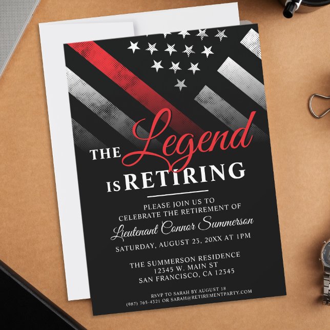 Feuerwehrmann Red Line Flagge Feuerwehrmann Einladung (Von Creator hochgeladen)