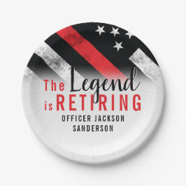 Feuerwehrmann Red Line Flagge Feuerwehrmann Pappteller