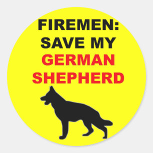 Feuerwehrmann retten meinen Schäferhund Runder Aufkleber