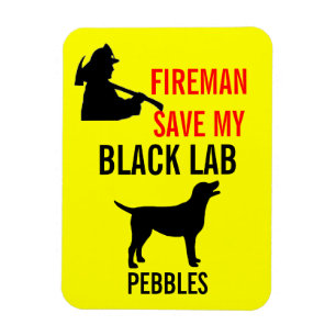 Feuerwehrmann Rettete mein schwarzes Labor für Bra Magnet