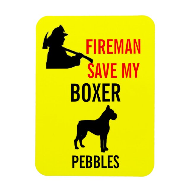 Feuerwehrmann Rettete meinem Boxer-Hund Brandsiche Magnet (Vertikal)