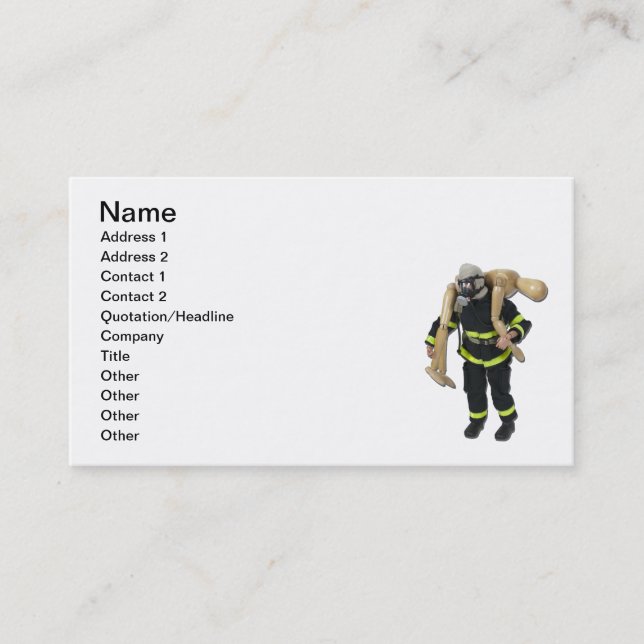 Feuerwehrmann-Rettungs-Person Visitenkarte (Vorderseite)