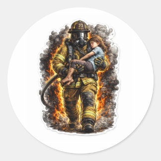Feuerwehrmann Rettungsheld Kind Retter Aufkleber