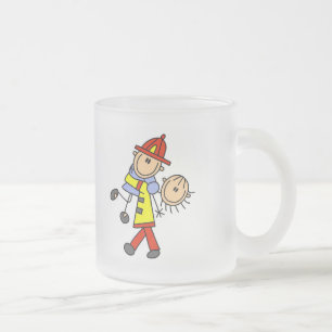Feuerwehrmann-Rettungsshirt und Geschenke Mattglastasse