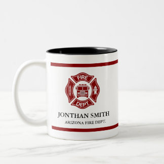 Feuerwehrmann rotes Malteserkreuz Feuerwehr Zweifarbige Tasse
