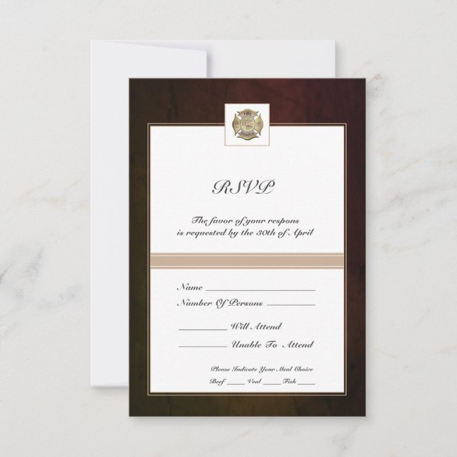 Feuerwehrmann RSVP Karte (Vorderseite)