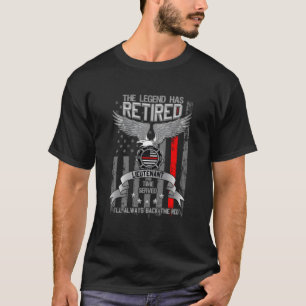 Feuerwehrmann Ruhestand Dünne Rote Linie Ruheständ T-Shirt