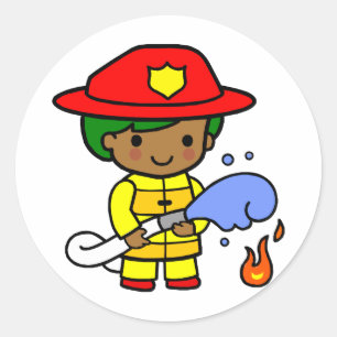Feuerwehrmann Runder Aufkleber