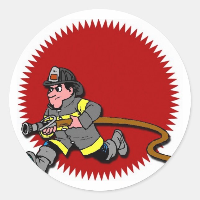 Feuerwehrmann Runder Aufkleber (Vorderseite)