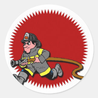 Feuerwehrmann Runder Aufkleber