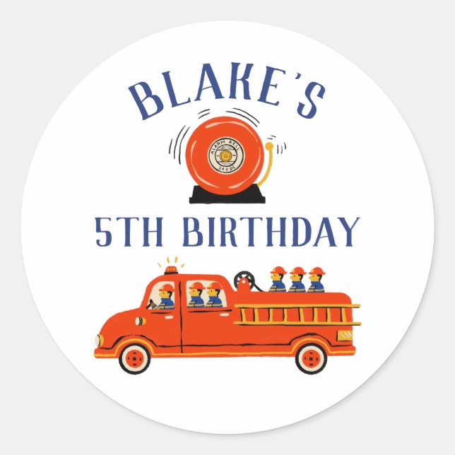 Feuerwehrmann Runder Aufkleber (Vorderseite)