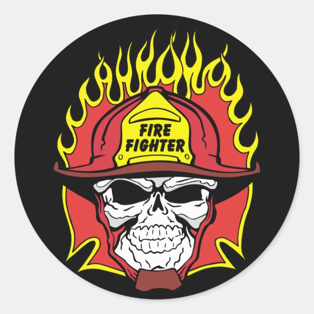 Feuerwehrmann Runder Aufkleber (Vorderseite)