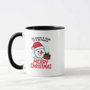 Feuerwehrmann-Schneemann Frohe Weihnachten Lustige Tasse