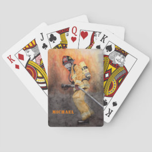 Feuerwehrmann Spielkarten Feuerwehrmann Aquarell