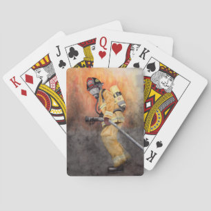 Feuerwehrmann Spielkarten Poker Geschenk für Papa