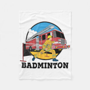 Feuerwehrmann spielt Badminton Feuerwehr Feuerwehr Fleecedecke