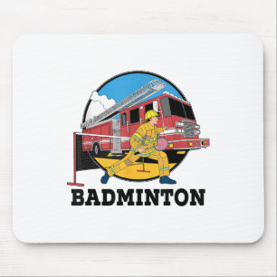 Feuerwehrmann spielt Badminton Feuerwehr Feuerwehr Mousepad